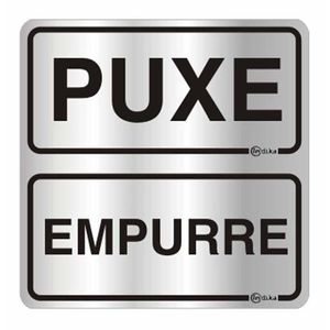 Adesivo Sinalizador Aluminio Puxe/Empurre / Un / Indika