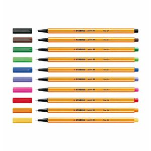 Caneta Hidrocor P88 0,4mm 10 cores 5600 Stabilo - 10UN