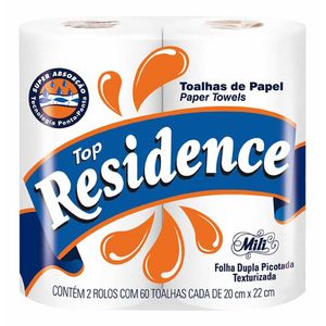 Papel Toalha Branco 20x22 Rolo com 55 Folhas 1202 Mili - 2RL