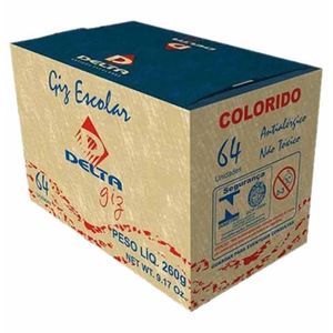 Giz Colorido Caixa com 64 Palitos 0404 / 1Cx / Delta