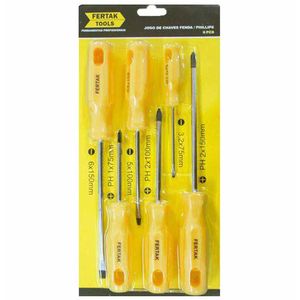Chave de Fenda Philips Jogo com 6 Peças 4805 Fertak - UN