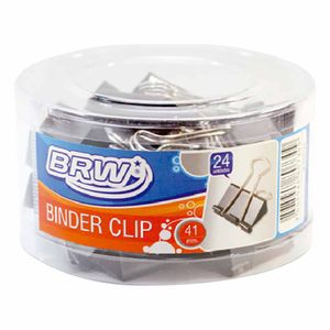 Prendedor Papéis Preto 41mm 4124 Brw - 24UN