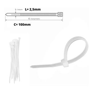 Abraçadeira 2,5x100mm Branco 1301 Fertak - 100UN