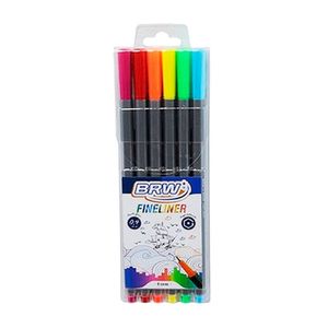 Caneta Hidrocor 0,4mm 6 cores Fineliner FI0002 Brw - 6UN