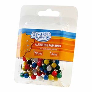 Alfinete para Mapa 6mm Cabeça Redonda 0650 Brw - 50UN