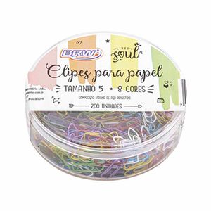 Clips N.5 Latonado Colorido CL0502 Brw - 200UN