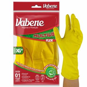 Luva Látex Multiuso Flex Tamanho GG Amarela 1727 Vabene - PAR