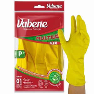 Luva Látex Multiuso Flex Tamanho P Amarela 1724 Vabene - PAR