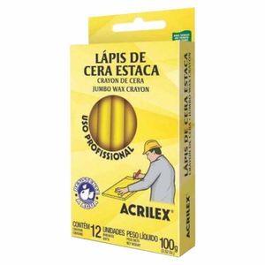 Lápis Estaca Amarelo 0504 Acrilex - 12UN