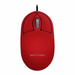 Mouse USB 1200DPI Classic Box Vermelho MO303 Multilaser - UN