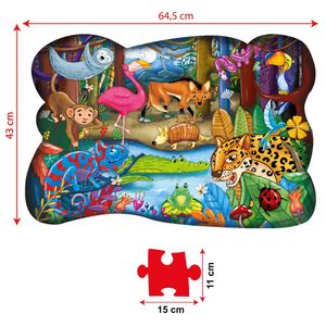 Quebra Cabeça Gigante Aventura Na floresta 10795 Pais e filhos - 28PCS