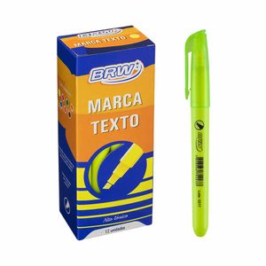 Caneta Marca Texto Fluorescente Amarelo A2001 Brw - 12UN