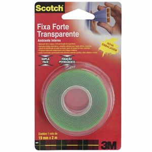 Fita Dupla Face 19x2 Fixa Forte Transparente 8328 3m - UN