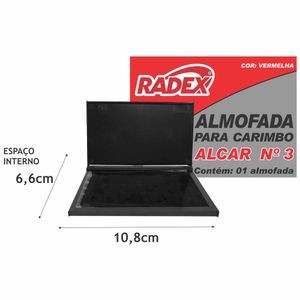 Almofada para Carimbo N3 Vermelha / Un / Radex