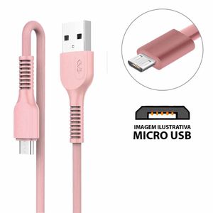 Cabo Micro USB 2.4 (1M) Rosa VQ-D88 | UN | Miccell