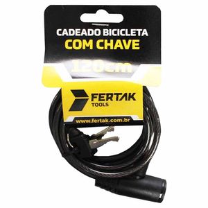 Cadeado P/ bicicleta Chave 120cm x 6mm 1701 Fertak - UN