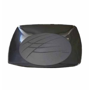Prato Plastico Descartavel 15cm Quadrado Preto 8518 Prafesta - 10UN