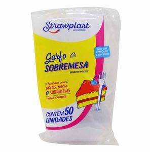 Garfo Descartável Sobremesa Cristal GSC521 Strawplast - 50UN