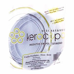 Prato Descartável 15cm Fundo Branco 5768 Kerocopo - 10UN