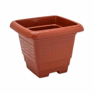 Vaso para Planta Plastico Quadrado 2,1L Terra Cota / Un / Plasmont