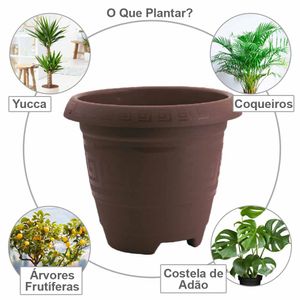 Vaso para Planta Plastico Redondo 1,7L Cafe 0573/ Un / Plasmont