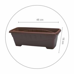 Vaso para Planta Plástico Retangular 7 Litros Terra Café 0575 Plasmont - UN