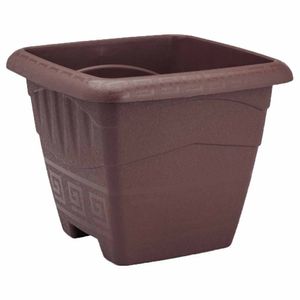 Vaso quadrado P/ planta Plástico 11L Café 0539 | UN | Plasmont