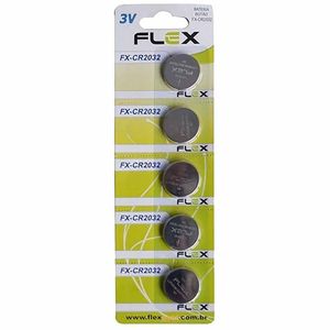 Bateria Lithium 3V CR2032 FX-2032-3V Flex - 5UN