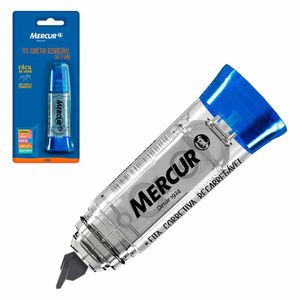 Corretivo em Fita Recarregável Azul Blister 5 mm x 6 m 3024 Mercur - UN