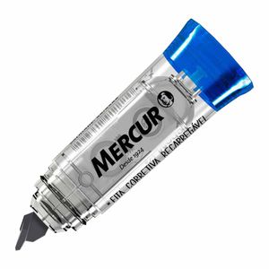 Corretivo em Fita Recarregável Azul Blister 5 mm x 6 m 3024 Mercur - UN