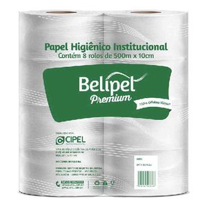 Papel Higiênico Institucional Branco 300 metros Premium 8362 Belipel - 8RL