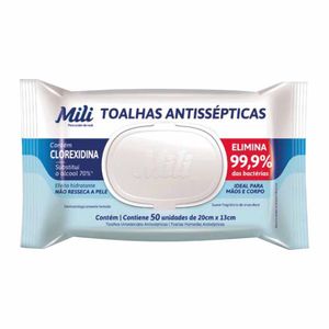 Toalha Umedecida Antisséptica 70º 1305 Mili - 50UN