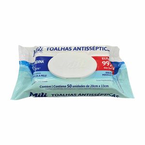 Toalha Umedecida Antisséptica 70º 1305 Mili - 50UN