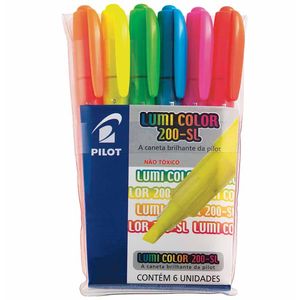 Caneta Marca Texto Lumicolor com 6 Cores 1440 Pilot - EST