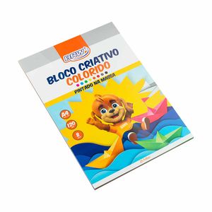 Bloco A4 Criativo 8 Cores 120G | 25 Folhas | BRW