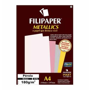 Papel Perolado Branco A4 180g/m² 01103 Filipaper - 15FL