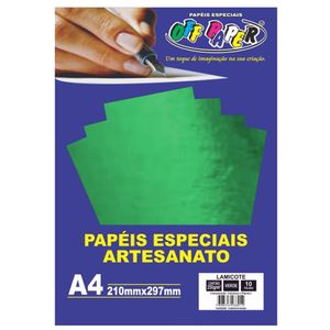 Papel Lamicote A4 250G/M2 Verde / 10Fl / Off Paper
