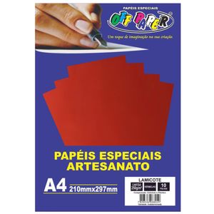 Papel Lamicote A4 250g/m² Vermelho 10523 Off paper - 10FL