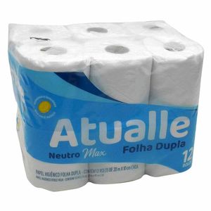 Papel Higiênico Neutro Folha Dupla 20m 1318 Atualle - 12RL