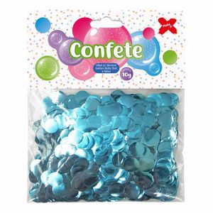 Confete Papel Metalizado Redondo Azul Claro 10g 4881 Make+ - UN