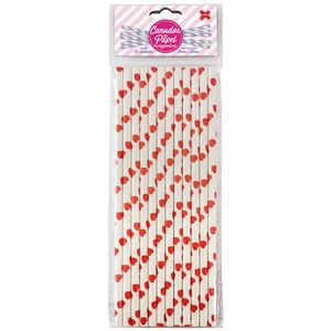 Canudo de Papel Corações Vermelhos 4362 Make+ - 12UN
