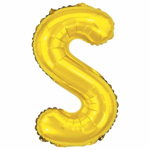 Balão Metalizado Letra S Dourado 8018 | UN | Make +