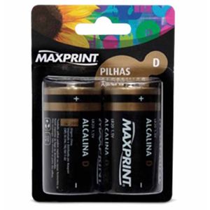 Pilha Alcalina D Grande 1,5V 756401 Maxprint - 2UN