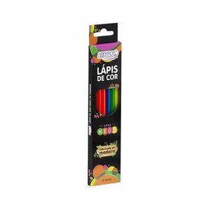 Lápis de cor 6 cores sextavado neon LP0016 | UN | BRW