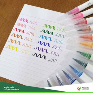 Caneta Hidrocor Dual Brush Pen 12 Cores BP1012 Brw - 12UN