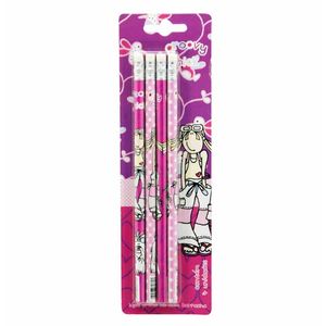 Lápis Preto HB Redondo com Borracha Groovy 539BD Sanrio - 4UN