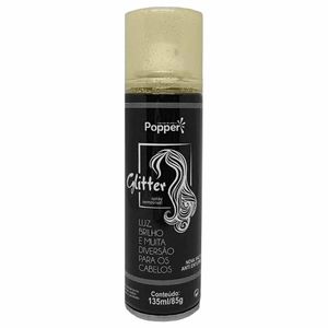 Tinta Spray Glitter para Cabelo e Corpo Dourado 135 ml 9618-GD Popper - UN