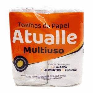 Papel Toalha Branco 20x20,5cm Rolo com 55 Folhas 1326 Atualle - 2RL