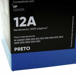 Toner Compatível HP Laserjet Q2612A Preto (12A) | UN | Maxprint