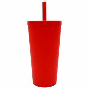 Copo Teen Cup 400ml com Canudo Vermelho 93318 | UN | Neoplas